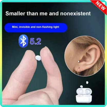 Fones Bluetooth Invisíveis V5.2 com Redução de Ruído - Image 2