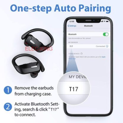 Fones Bluetooth 5.0 Sem Fio com Gancho Auricular - Image 3